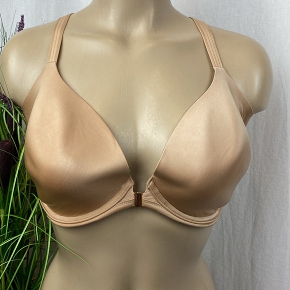 Le Mystere Nude Front Close Racerback Underwire Lightly Lined Bra 36DDD 36F - Picture 1 of 5